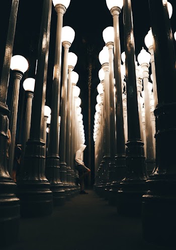 Turned On Lamp Posts