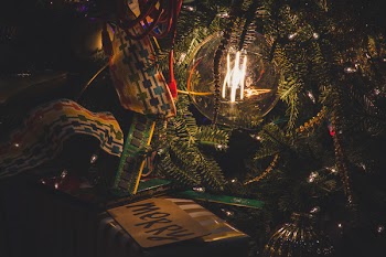 Turned-on Light In Christmas Tree