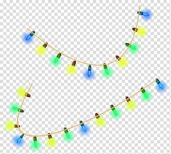 Turned-on multicolored string light, Christmas lights , Christmas Lights transparent background PNG clipart