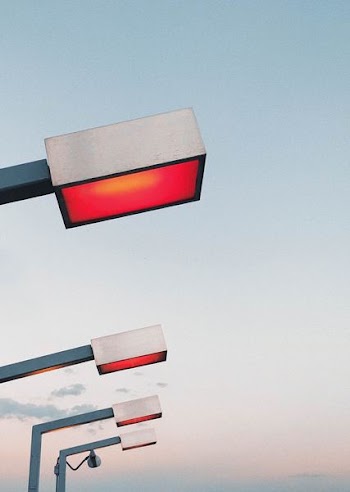 turned on street light