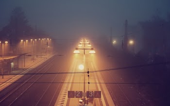 turned on street lights during nighttime