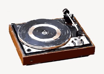 Turntable collage element, entertainment illustration | Free PSD - rawpixel