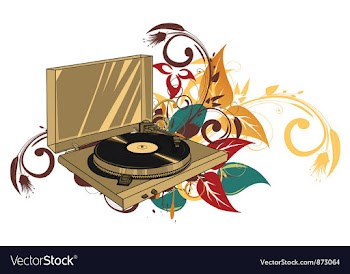 Turntable with floral vector image