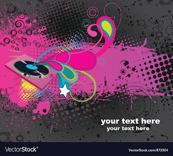 Turntable with grunge vector image