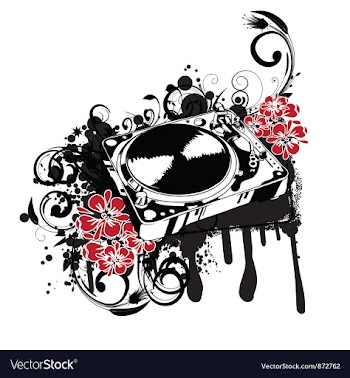 Turntable with grunge vector image