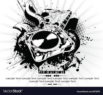 Turntable with grunge vector image