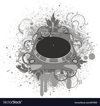 Turntable with grunge vector image