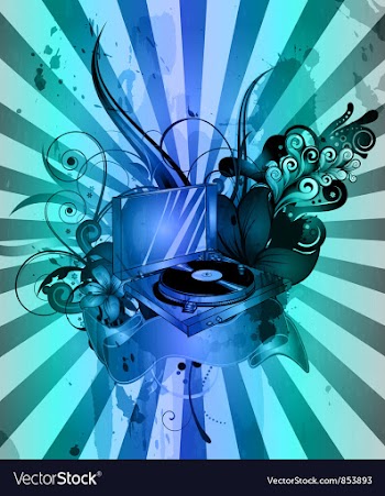 Turntable with rays background vector image