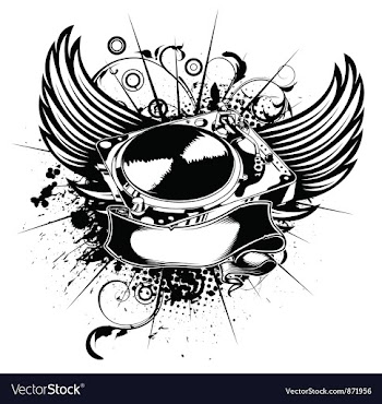 Turntable with wings vector image