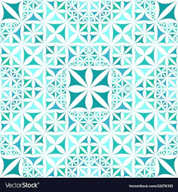 Turquoise abstract repeating curved triangle vector image