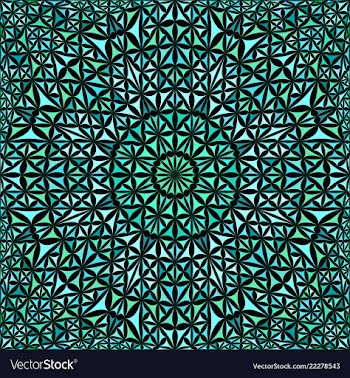Turquoise abstract repeating curved triangle vector image