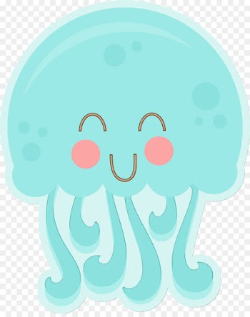 turquoise aqua cartoon octopus marine invertebrates