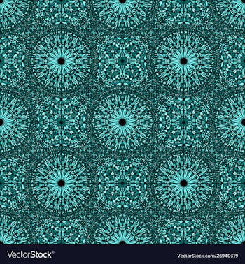Turquoise bohemian stone mandala mosaic pattern vector image