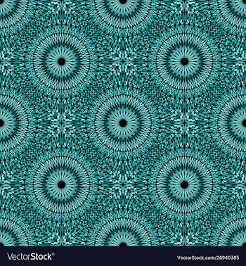 Turquoise bohemian stone mandala mosaic pattern vector image