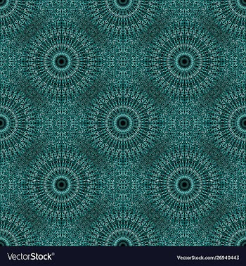 Turquoise bohemian stone mandala mosaic pattern vector image