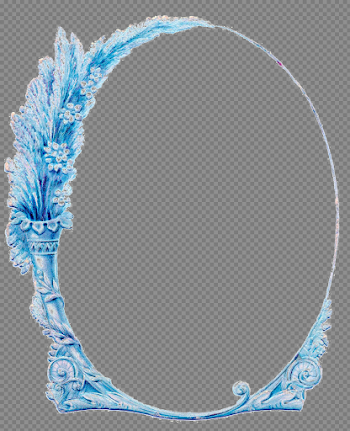 Turquoise Floral Border PNG Download Image