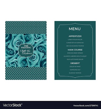 Turquoise flower wedding invitation template vector image