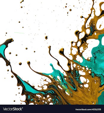 turquoise green bronze alcohol ink splash