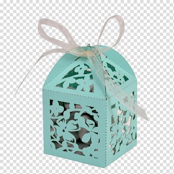Turquoise, Mint gift box transparent background PNG clipart