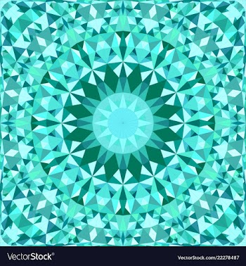 Turquoise seamless kaleidoscope pattern background vector image