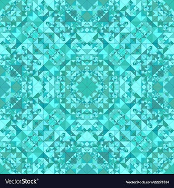 Turquoise seamless kaleidoscope pattern vector image