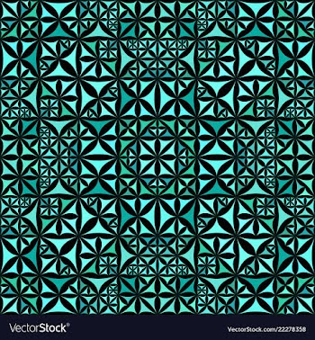 Turquoise seamless kaleidoscope pattern vector image