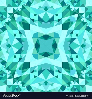 Turquoise seamless kaleidoscope pattern vector image