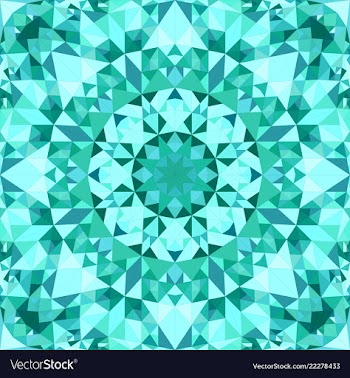 Turquoise seamless kaleidoscope pattern vector image