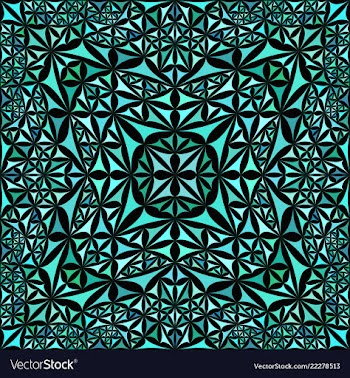 Turquoise seamless kaleidoscope pattern vector image