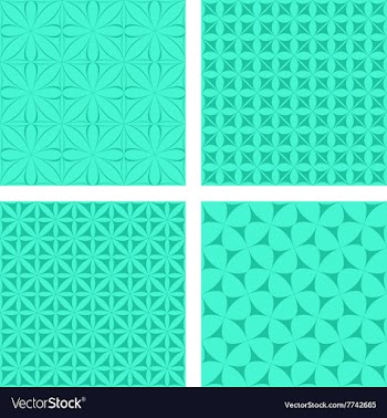Turquoise seamless pattern background set vector image