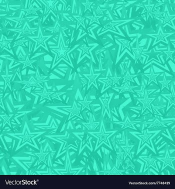 Turquoise seamless star pattern background vector image