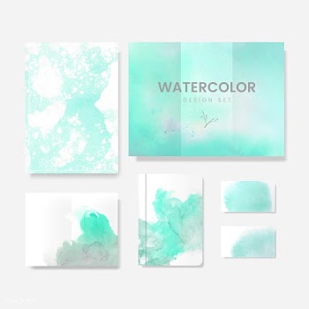 Turquoise watercolor style brochure vector | Free stock vector - 530814