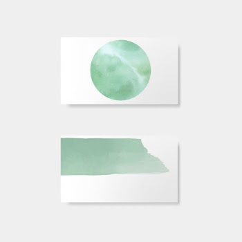 Turquoise watercolor style card vector
