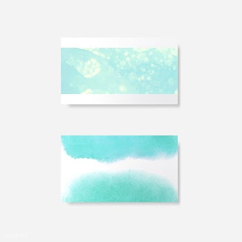 Turquoise watercolor style card vector | Free stock vector - 530664