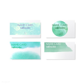 Turquoise watercolor style card vector | Free stock vector - 530680