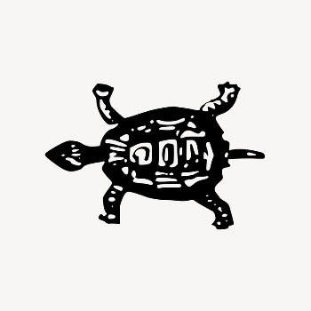 Turtle collage element, black and | Free Vector Illustration - rawpixel