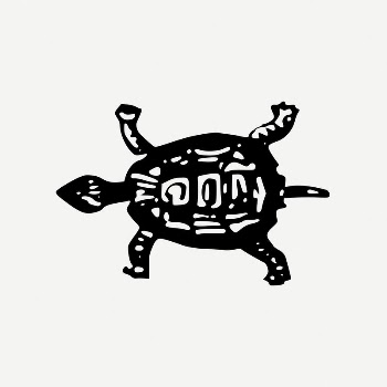 Turtle drawing, black and white | Free PSD Illustration - rawpixel