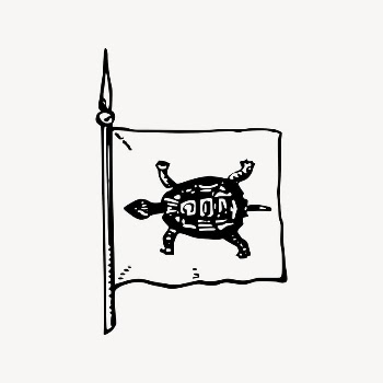 Turtle flag clipart, animal illustration | Free Vector Illustration - rawpixel