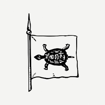 Turtle flag drawing, animal illustration | Free PSD Illustration - rawpixel