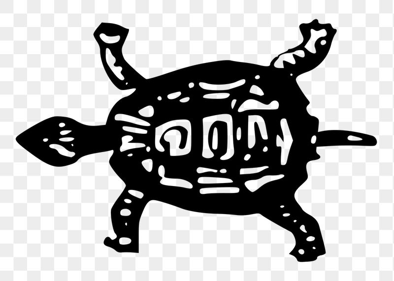 Turtle png sticker black and | Free PNG - rawpixel
