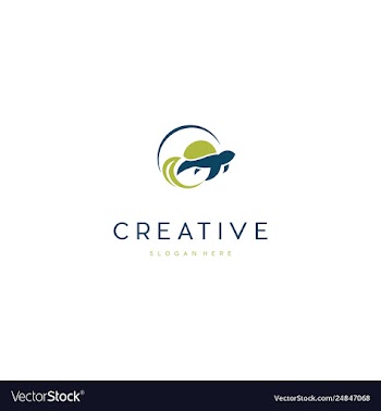 Turtle underwater domestic creative business logo vector image