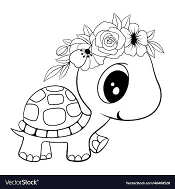 turtle with flower