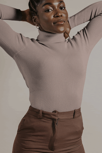 Turtleneck shirt mockup, women&rsquo;s fashion | Free PSD Mockup - rawpixel