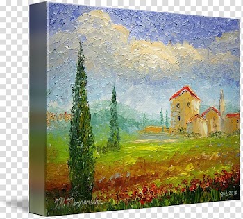 Tuscany Watercolor painting Art, countryside transparent background PNG clipart