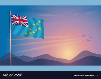 tuvalu flag in the morning sun