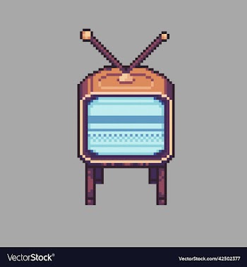 tv pixel art design for game d