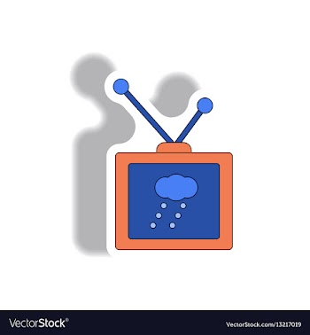 Tv weather forecast sticker vector image
