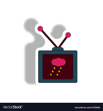 Tv weather forecast sticker vector image
