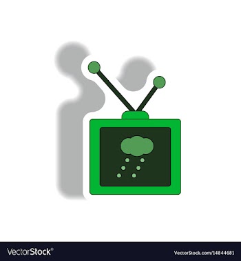 Tv weather forecast sticker vector image