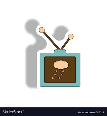 Tv weather forecast sticker vector image